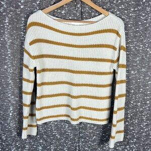 H&M Striped Yellow and White Long Sleeve‎ Knit Sweater Size XS